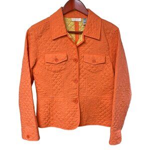 MiFRESIA Orange Quilted Button‎ Down Jacket